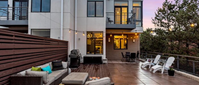 outdoor patio of a townhome